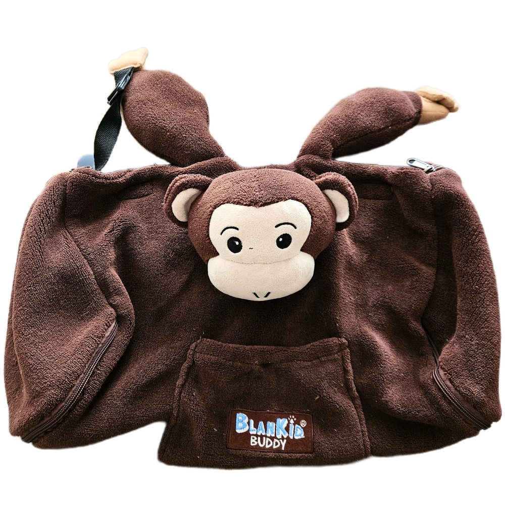 Charming Brown Monkey BlanKid Buddy  Backpack🐵✨️